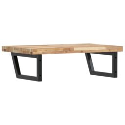 Berkfield Home Basin Shelf Wall Mounted Steel & Solid Wood Acacia in Brown - thumbnail 6