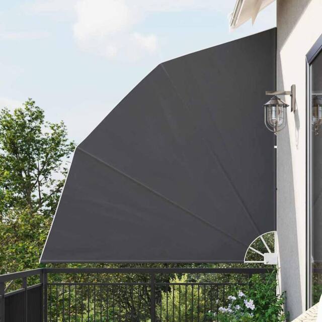Berkfield Home Balcony Privacy Screen Folding Manual Black 210 x 210 cm Fabric - image 1