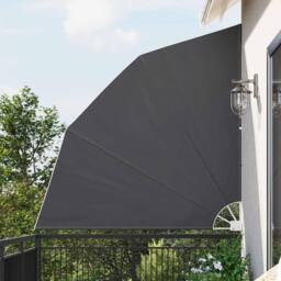Berkfield Home Balcony Privacy Screen Folding Manual Black 210 x 210 cm Fabric - thumbnail 1