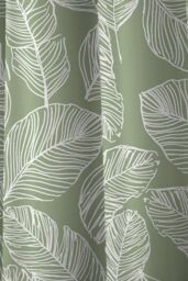 Fusion 'Matteo' 100% Cotton Light Filtering Pair of Eyelet Curtains in Green - Size: 229 cm width x 229 cm drop - thumbnail 3