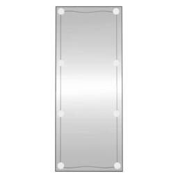 Berkfield Home Wall Mirror with LED Lights 40x100 cm Glass Rectangle in Silver - thumbnail 5
