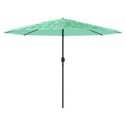 Berkfield Home Durable Garden Parasol with Steel Pole Green 324x324x247 cm - Size: 324 x 324 x 247 cm - thumbnail 4