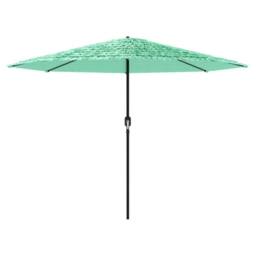 Berkfield Home Durable Garden Parasol with Steel Pole Green 324x324x247 cm - Size: 324 x 324 x 247 cm