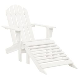 Berkfield Home Garden Adirondack Chair with Ottoman&Table Solid Fir Wood White - thumbnail 5