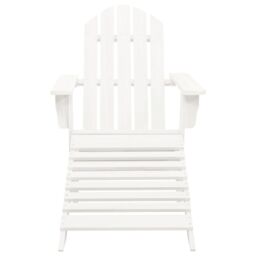 Berkfield Home Garden Adirondack Chair with Ottoman&Table Solid Fir Wood White - thumbnail 6