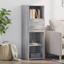 Berkfield Home Highboard Grey Sonoma 40x42.5x124 cm Engineered Wood - thumbnail 1