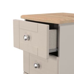 Ready Assembled 2 U Cumbria 5 Drawer Bedside Cabinet (Ready Assembled) in Taupe - Size: Medium - thumbnail 6