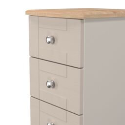 Ready Assembled 2 U Cumbria 5 Drawer Bedside Cabinet (Ready Assembled) in Taupe - Size: Medium - thumbnail 5