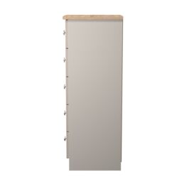 Ready Assembled 2 U Cumbria 5 Drawer Bedside Cabinet (Ready Assembled) in Taupe - Size: Medium - thumbnail 3