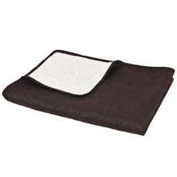Berkfield Home Decorative Double-sided Quilted Bedspread 170x210 cm Cream & Brown - thumbnail 1