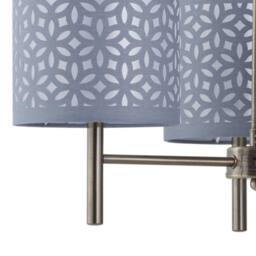 First Choice Lighting Brea - Antique Brass 3 Light Fitting with Grey Cut Out Shades in Gold - thumbnail 2