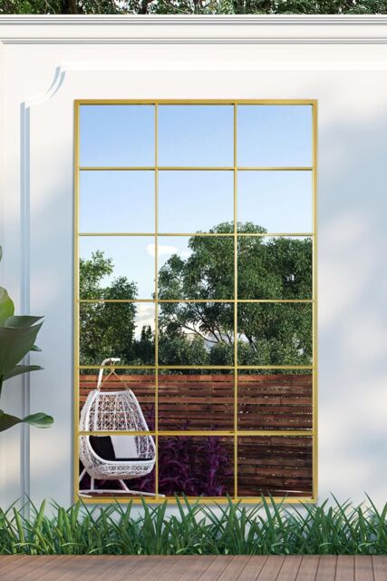 "MirrorOutlet Gold Modern Window Garden Wall Mirror 79"" X 47"" (200CM X 120CM) - Size: 1 Pack" - image 1