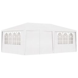 Berkfield Home Professional Party Tent with Side Walls 4x6 m White 90 g/m? - thumbnail 4