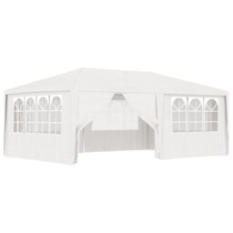 Berkfield Home Professional Party Tent with Side Walls 4x6 m White 90 g/m? - thumbnail 1