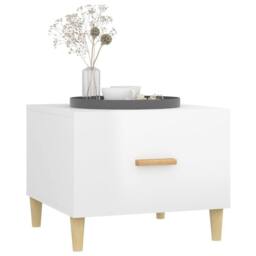 Berkfield Home Coffee Table High Gloss White 50x50x40 cm Engineered Wood - Size: 50 x 50 x 40 cm - thumbnail 5