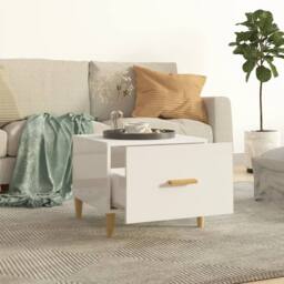 Berkfield Home Coffee Table High Gloss White 50x50x40 cm Engineered Wood - Size: 50 x 50 x 40 cm - thumbnail 3
