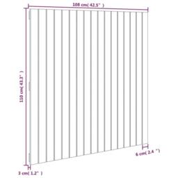 Berkfield Home Wall Headboard Black 108x3x110 cm Solid Wood Pine - Size: 108 x 3 x 110 cm - thumbnail 8