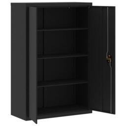 Berkfield Home File Cabinet Black 90x40x140 cm Steel - Size: 90 x 40 x 140 cm - thumbnail 4