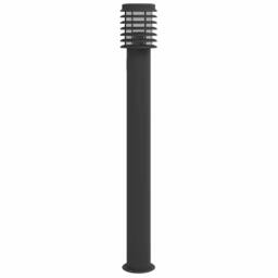 Berkfield Home Outdoor Floor Lamps with Outlet 3pcs Black 110cm Stainless Steel - thumbnail 4