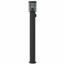 Berkfield Home Outdoor Floor Lamps with Outlet 3pcs Black 110cm Stainless Steel - thumbnail 6