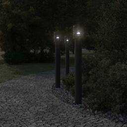 Berkfield Home Outdoor Floor Lamps with Outlet 3pcs Black 110cm Stainless Steel - thumbnail 3