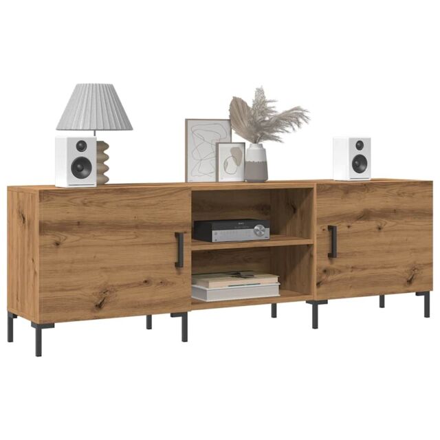 Berkfield Home TV Cabinet Artisan Oak 150x30x50 cm Engineered Wood in Brown - Size: 150 x 30 x 50 cm - image 1