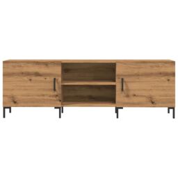 Berkfield Home TV Cabinet Artisan Oak 150x30x50 cm Engineered Wood in Brown - Size: 150 x 30 x 50 cm - thumbnail 4