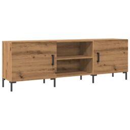 Berkfield Home TV Cabinet Artisan Oak 150x30x50 cm Engineered Wood in Brown - Size: 150 x 30 x 50 cm - thumbnail 2