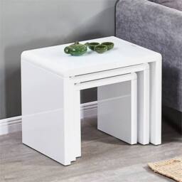 PAWNORA White + white + white Nest of 3 Coffee Tables - thumbnail 5