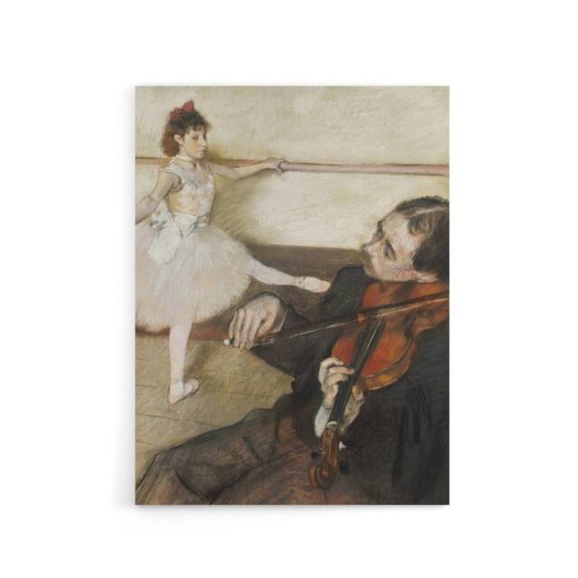 "Artery8 Dance Lesson with Violinist Edgar Degas Vintage Canvas Wall Art in Beige - Size: W18"" x H24""" - image 1