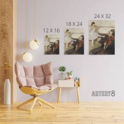 "Artery8 Dance Lesson with Violinist Edgar Degas Vintage Canvas Wall Art in Beige - Size: W18"" x H24""" - thumbnail 4