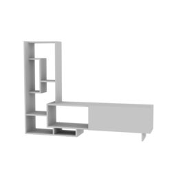 Decorotika Pegai Black & Brown TV Stand TV Unit for TVs up to 50 inch in White - thumbnail 4