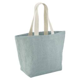 Westford Mill Jute Soft Washed Tote Bag in Duck Egg Blue - thumbnail 2