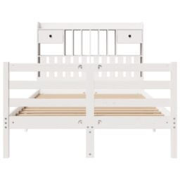 Berkfield Home Bookcase Bed without Mattress White 135x190 cm Doouble Solid Wood Pine - thumbnail 4