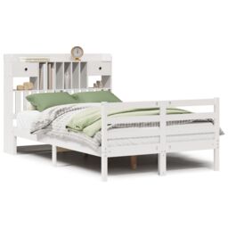 Berkfield Home Bookcase Bed without Mattress White 135x190 cm Doouble Solid Wood Pine - thumbnail 2