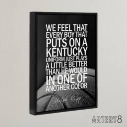 "Artery8 Basketball Coach Adolph Rupp Sport Quote Framed Canvas Wall Art Print in Grey - Size: W12"" x H16""" - thumbnail 2