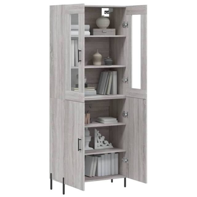 Berkfield Home Highboard Grey Sonoma 69.5x34x180 cm Engineered Wood - image 1