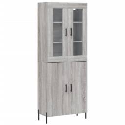 Berkfield Home Highboard Grey Sonoma 69.5x34x180 cm Engineered Wood - thumbnail 3