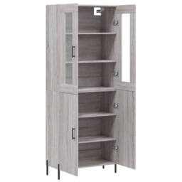 Berkfield Home Highboard Grey Sonoma 69.5x34x180 cm Engineered Wood - thumbnail 4