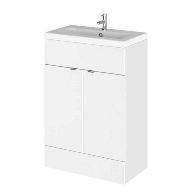 Balterley Alrewas Contemporary 2 Door Vanity Basin Unit, Gloss White, 600mm in White - image 1