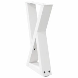 Berkfield Home Coffee Table Legs 2 pcs White 28x(42-43.3) cm Steel - thumbnail 4