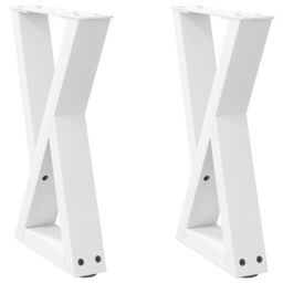 Berkfield Home Coffee Table Legs 2 pcs White 28x(42-43.3) cm Steel - thumbnail 2