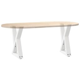 Berkfield Home Coffee Table Legs 2 pcs White 28x(42-43.3) cm Steel - thumbnail 8