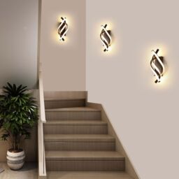 COMELY Modern LED Wall Light, 22W Black Spiral Aluminum LED Wall Lamp, 3000K - thumbnail 4