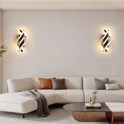 COMELY Modern LED Wall Light, 22W Black Spiral Aluminum LED Wall Lamp, 3000K - thumbnail 5