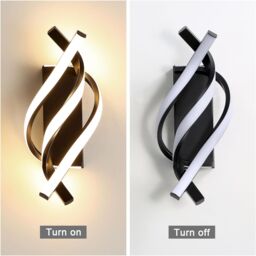 COMELY Modern LED Wall Light, 22W Black Spiral Aluminum LED Wall Lamp, 3000K - thumbnail 9