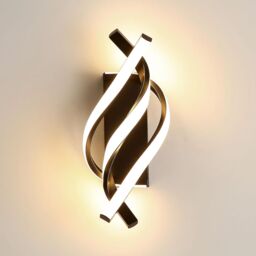 COMELY Modern LED Wall Light, 22W Black Spiral Aluminum LED Wall Lamp, 3000K - thumbnail 1