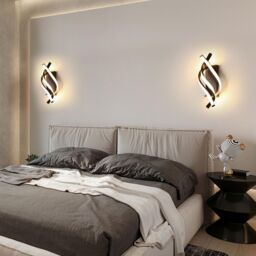 COMELY Modern LED Wall Light, 22W Black Spiral Aluminum LED Wall Lamp, 3000K - thumbnail 3