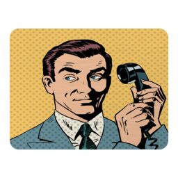 Benjamin Tate Design phone style pop art retro Designer Blanket in Natural - Size: 120 cm x 150 cm - thumbnail 1