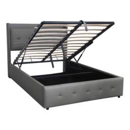 BTM Ottoman Bed Frame with Charging Station & LED Night Light in Grey - Size: King - thumbnail 9